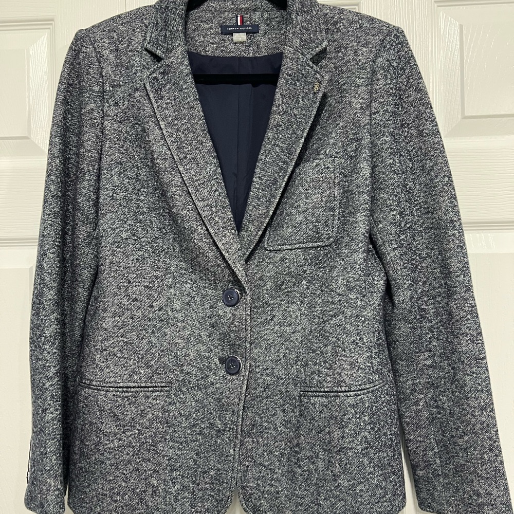 Tommy Hilfiger Blazer Blue Tweed Size 12
